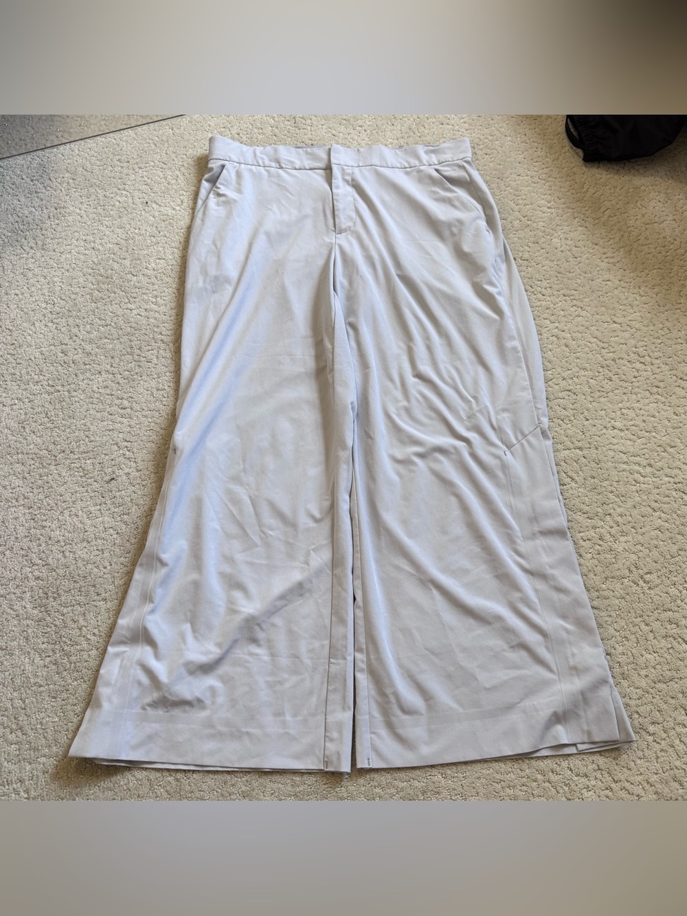 Athleta Tribeca Crop Pants Womens Wide Leg Stretch Size 10 Light Khaki 281969